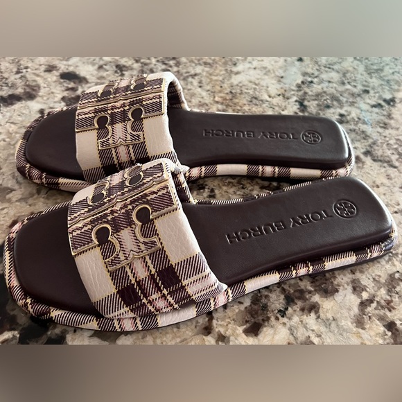 Tory Burch Double T Slide Logo Sandal Shoes 7.5 - Picture 6 of 10